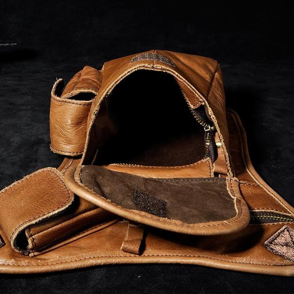 Leather Drop Leg Bag Belt Pouch Mens Waist Bag Shoulder Bag for Men