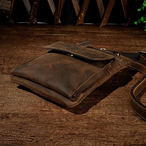 Leather Belt Pouch Mens Small Cases Waist Bag Hip Pack Belt Bag Fanny Pack Bumbag for Men