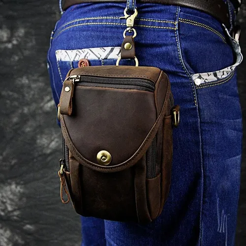 Leather Cell Phone Holster Belt Pouches for Men Waist Bag BELT BAG Shoulder Bag For Men