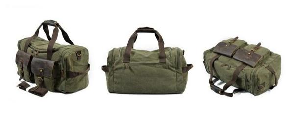 Cool Mens Canvas Leather Side Bag Weekender Bag Canvas Travel Bags for Men