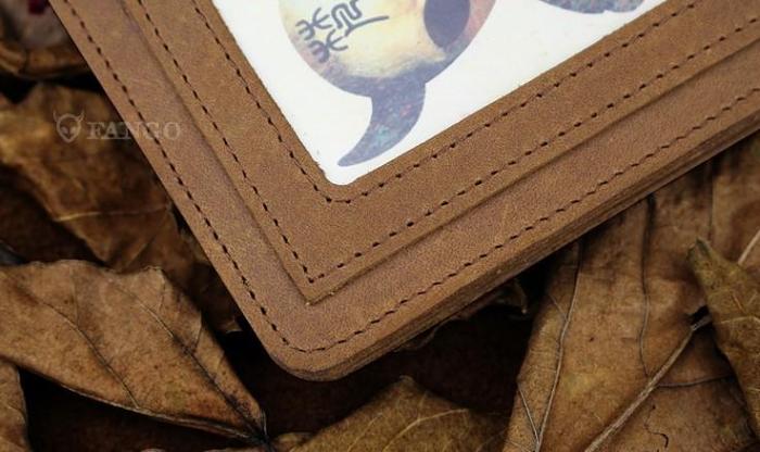 Handmade Leather Mens Cool Slim Leather Wallet Men billfold Wallets Bifold for Men