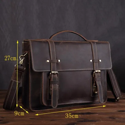 Leather Vintage Mens Briefcase Lawyer Briefcase Laptop Briefcase Business Briefcase For Men