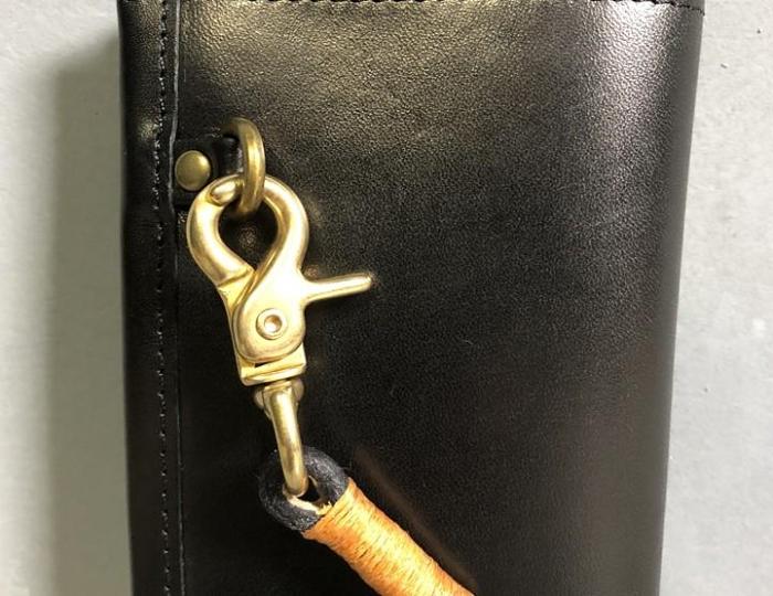 Handmade Leather Mens Cool Long Leather Wallet Biker Wallet Clutch Wallet for Men