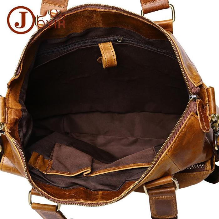 Vintage Brown Leather Men 15.6 inches Briefcase Handbag Brown Laptop Handbag Business Bag For Men