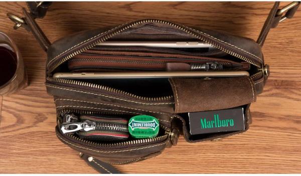 Vintage Leather Fanny Pack Mens Waist Bag Hip Pack Belt Bag Bumbag for Men