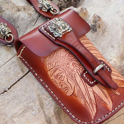 Leather Belt Pouch Mens Small Cases Waist Bag Hip Pack Belt Bag Fanny Pack Bumbag for Men
