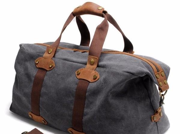 Mens Waxed Canvas Weekender Bag Canvas Travel Bag Shoulder Bag for Men
