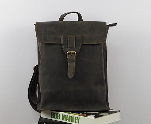 Cool Mens Leather School Backpack Travel Backpack Leather Satchel Backpack for Men