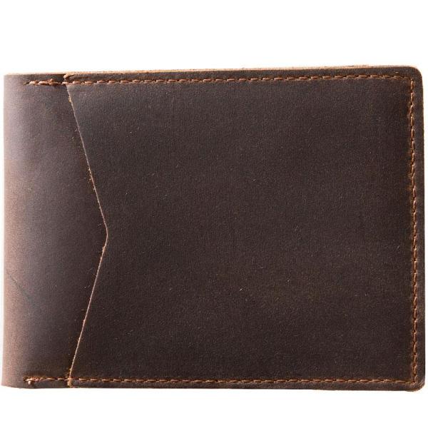 Coffee Cool Leather Mens Slim Small Wallets Bifold Vintage billfold Wallet for Men