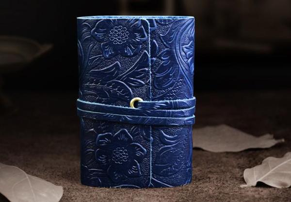 Handmade Leather Floral Mens Cool Short Wallet Card Holder Small Card Slim Wallets for Men