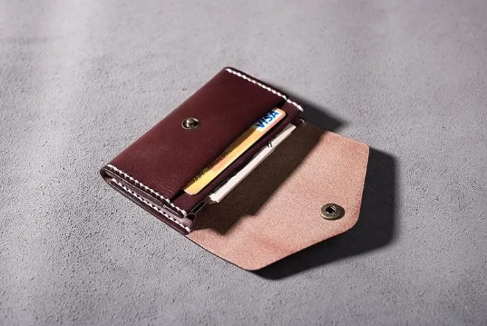 Handmade Leather Mens Cool Short Wallet Card Holder Small Card Slim Wallets for Men
