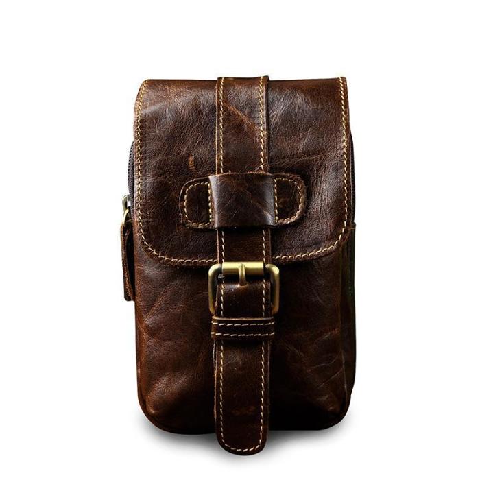 Vintage Leather Cigarette Cases Belt Pouches for Men Waist Bag BELT BAG For Men