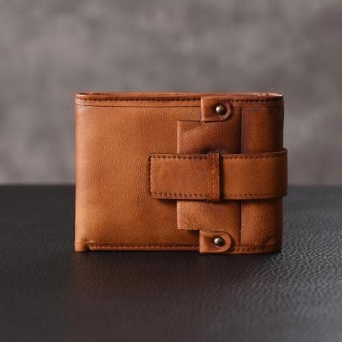Handmade Mens Cool billfold Leather Wallet Men Small Slim Wallets Bifold for Men