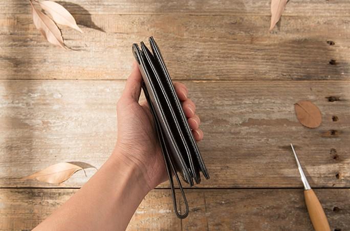 Cool Black Wristlet Wallet Leather Mens Long Wallet Long Wallet for Men