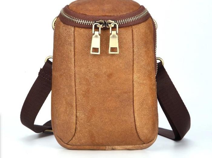 Cool Retro Mens Leather One Shoulder Backpack Chest Bag Sling Bags For Men