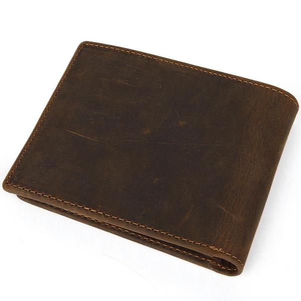 Bifold Leather Mens Wallet Small Wallet billfold Wallet Driver's License Wallet for Men
