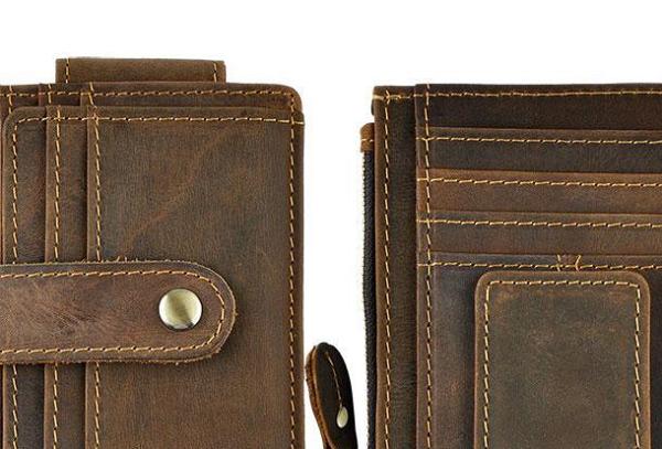 Leather Mens Wallet Cool Slim Front Pocket Wallet Money Clip for Men