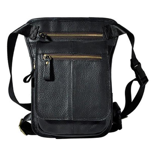 Cool Biker Mens Leather Drop Leg Bag Belt Pouch Waist Bag Side Bag Shoulder Bag for Men