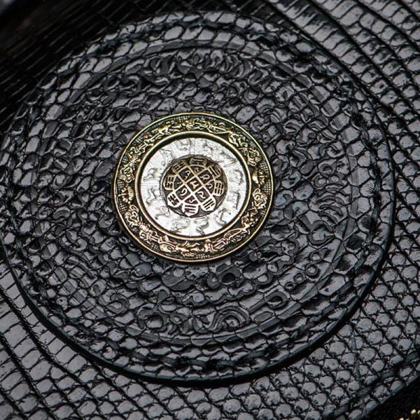 Handmade Leather Black LIZARD SKIN Chain Wallet Mens Biker Wallet Cool Leather Wallet Long Phone Wallets for Men