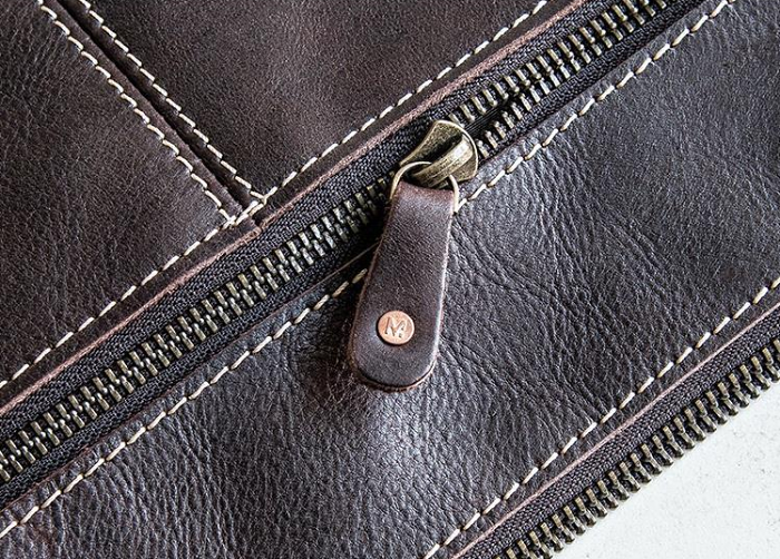 Handmade Leather Mens Cool Long Leather ipad bag Bifold Clutch Wallet for Men
