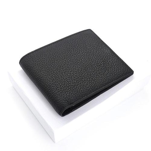 Black Leather Mens Bifold Small Wallet Front Pocket Wallet Slim Small Wallet for Men