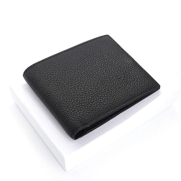 Black Leather Mens Bifold Small Wallet Front Pocket Wallet Slim Small Wallet for Men