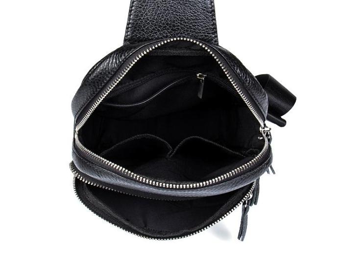 Leather Mens Cool Sling Bag Crossbody Bag Chest Bag for men