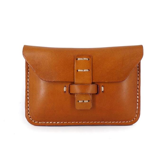 Handmade Leather Mens Front Pocket Wallet Card Wallets Small Change Wallets for Men