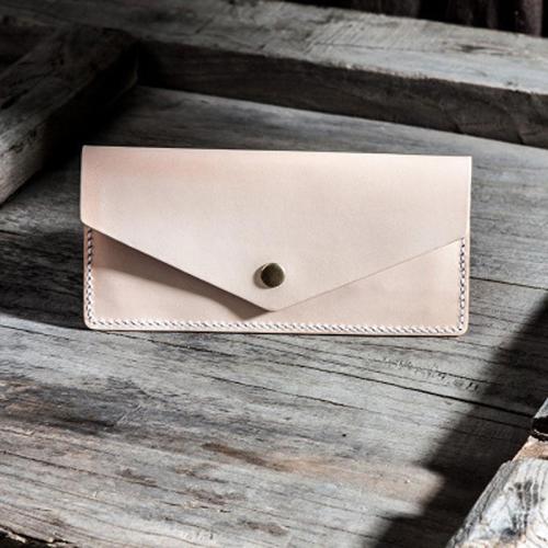 Handmade Leather Long Wallets for men Envelope Bifold Men Long Wallet