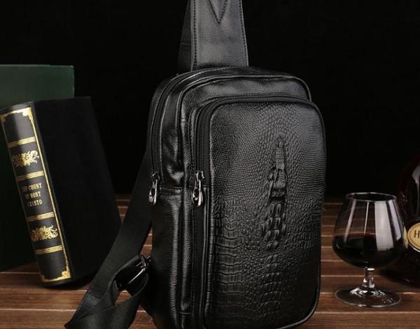 Cool Leather Mens Sling Bag Sling Shoulder Bag Sling Backpacks Chest Bag for men