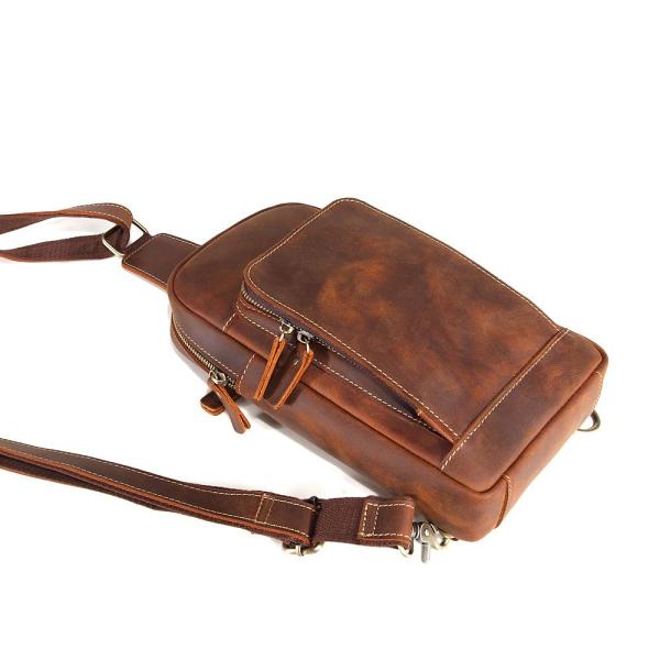 Casual Leather Chest Bag Sling Bag Crossbody Sling Bag Hiking Sling Bag For Men