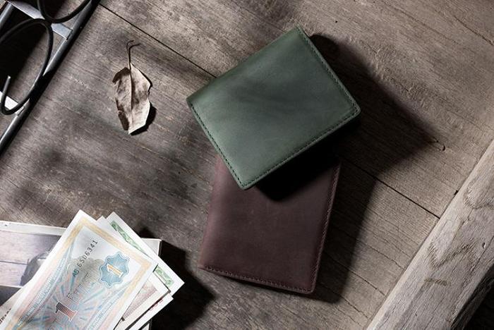 Handmade Leather Mens Cool Slim Leather Wallet Men Small Wallets Bifold for Men