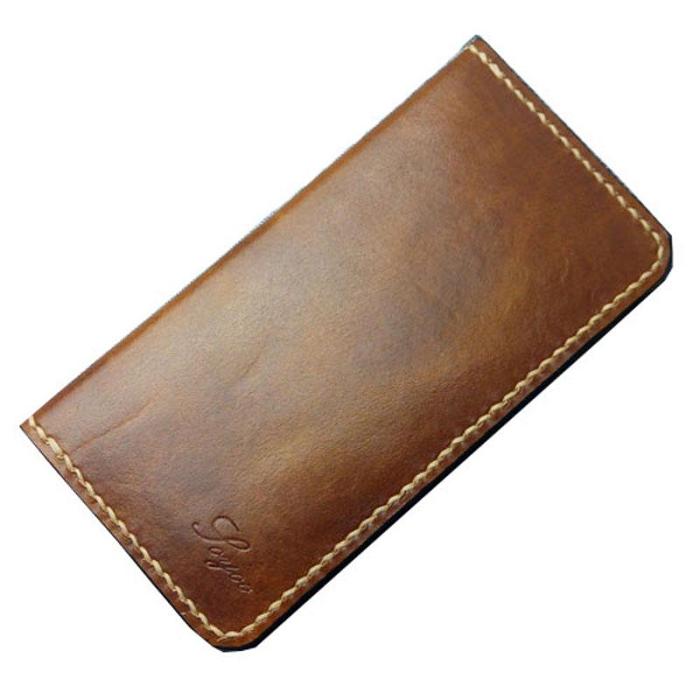 Vintage Tan Leather Bifold Mens Long Wallet Leather Long Wallets for Men