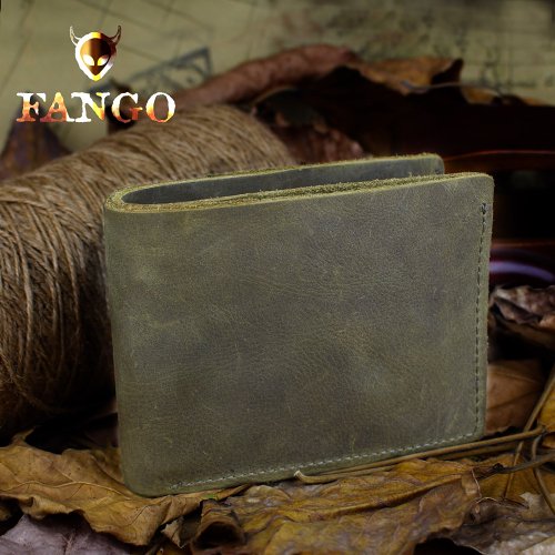 Handmade Leather Mens Cool Slim Leather Wallet Men billfold Wallets Bifold for Men