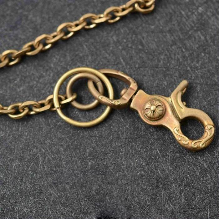 Solid Brass Cool Punk Rock Skull Wallet Chain Biker Trucker Wallet Chain Trucker Wallet Chain for Men