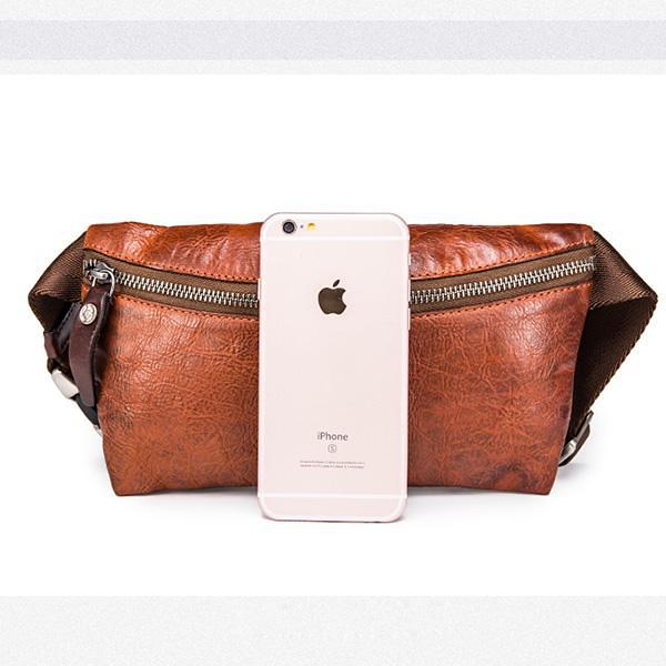 Handmade Leather Fanny Pack Mens Waist Bag Hip Pack Belt Bag Bumbag for Men
