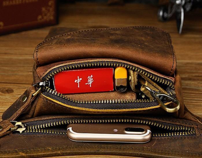 Cool Cell Phone Holsters Leather Belt Pouches for Men Leg Drop Bag waist BAG Shoulder Bag For Men