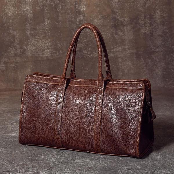 Genuine Leather Mens Large Travel Bag Cool Duffle Bag Shoulder Bag Weekender Bag for Men