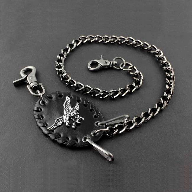 Solid Stainless Steel Eagle Wallet Chain Cool Punk Rock Biker Trucker Wallet Chain Trucker Wallet Chain for Men