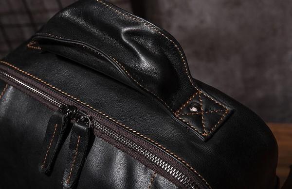 Cool Mens Leather 15inch Laptop Backpack Satchel Backpack Leather School Backpack for Men