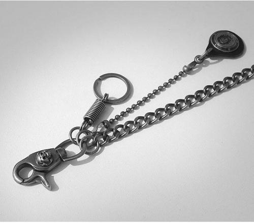 Cool Men's Leather Hanging Pendant Stainless Steel Pants Chain Biker Wallet Chain For Men
