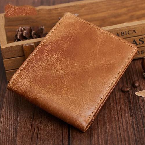 Genuine Leather Mens Wallet Cool billfold Slim Bifold Wallet Card Coin Holder Wallet Purse for Mens