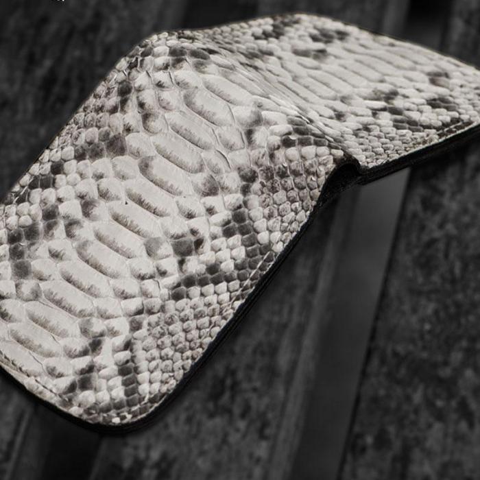 Handmade Leather Boa Skin Tooled Mens billfold Wallet Cool Slim Wallet Biker Wallet for Men