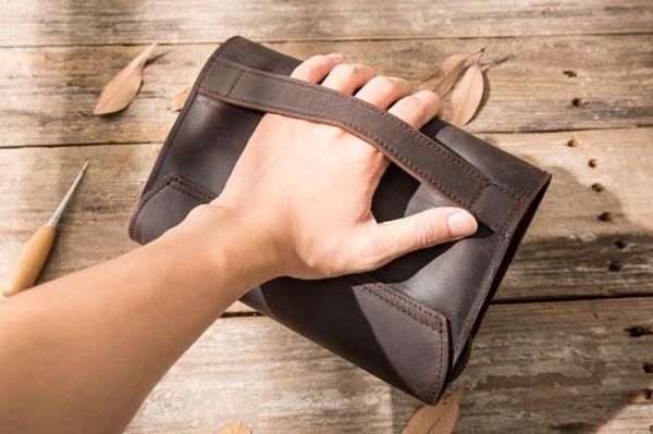 Cool Leather Mens Large Long Zipper Clutch Wallet Long Wallet for Men