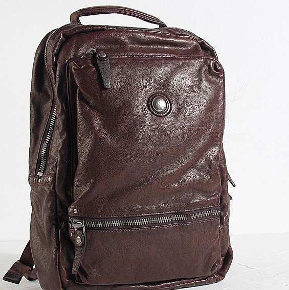 Handmade Leather Mens Cool Backpack Sling Bag Large Black Travel Bag Hiking Bag for men