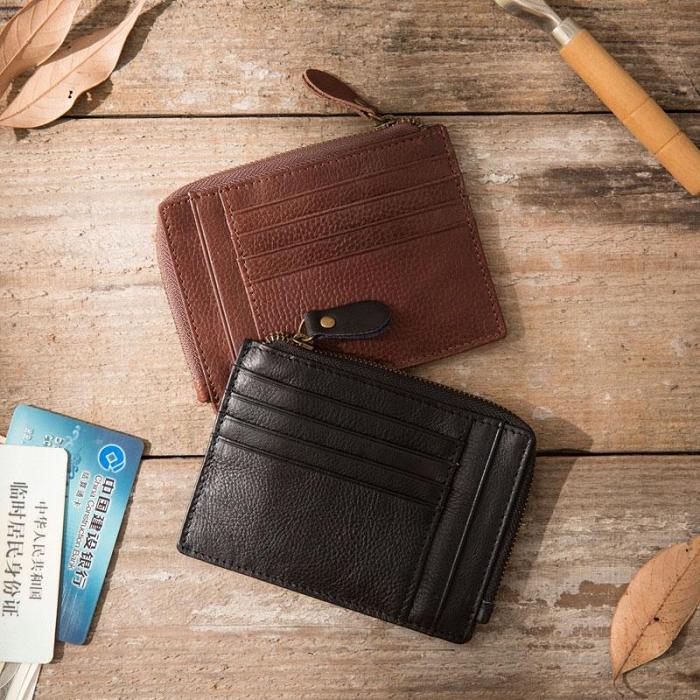 Leather Mens Slim Card Holder Front Pocket Wallets Card Wallets for Men