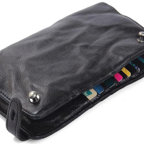 Handmade Leather Mens Cool Long Leather Wallet Bifold Clutch Wallet for Men
