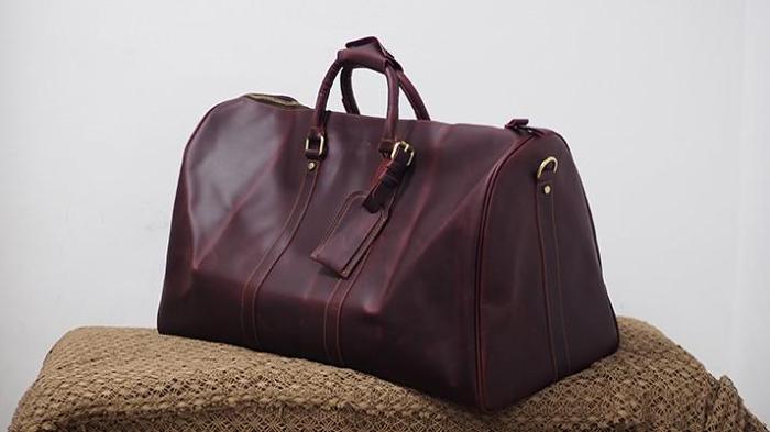 Cool Leather Mens Overnight Bags Weekender Bag Vintage Travel Bags Duffle Bags for Men