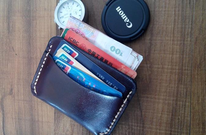 Handmade Leather Mens Slim Front Pocket Wallet Leather Card Wallets  for Men