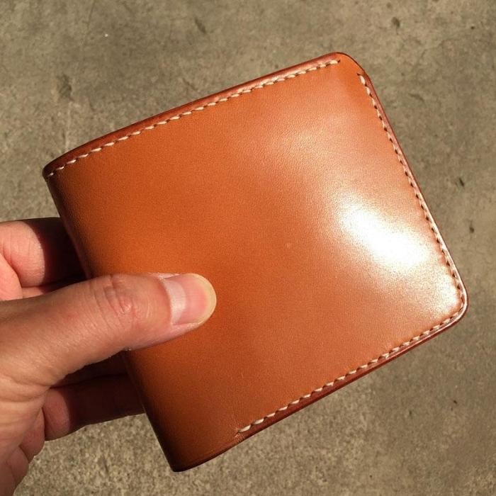 Handmade Leather Mens Cool billfold Leather Wallet Men Small Wallets Bifold for Men